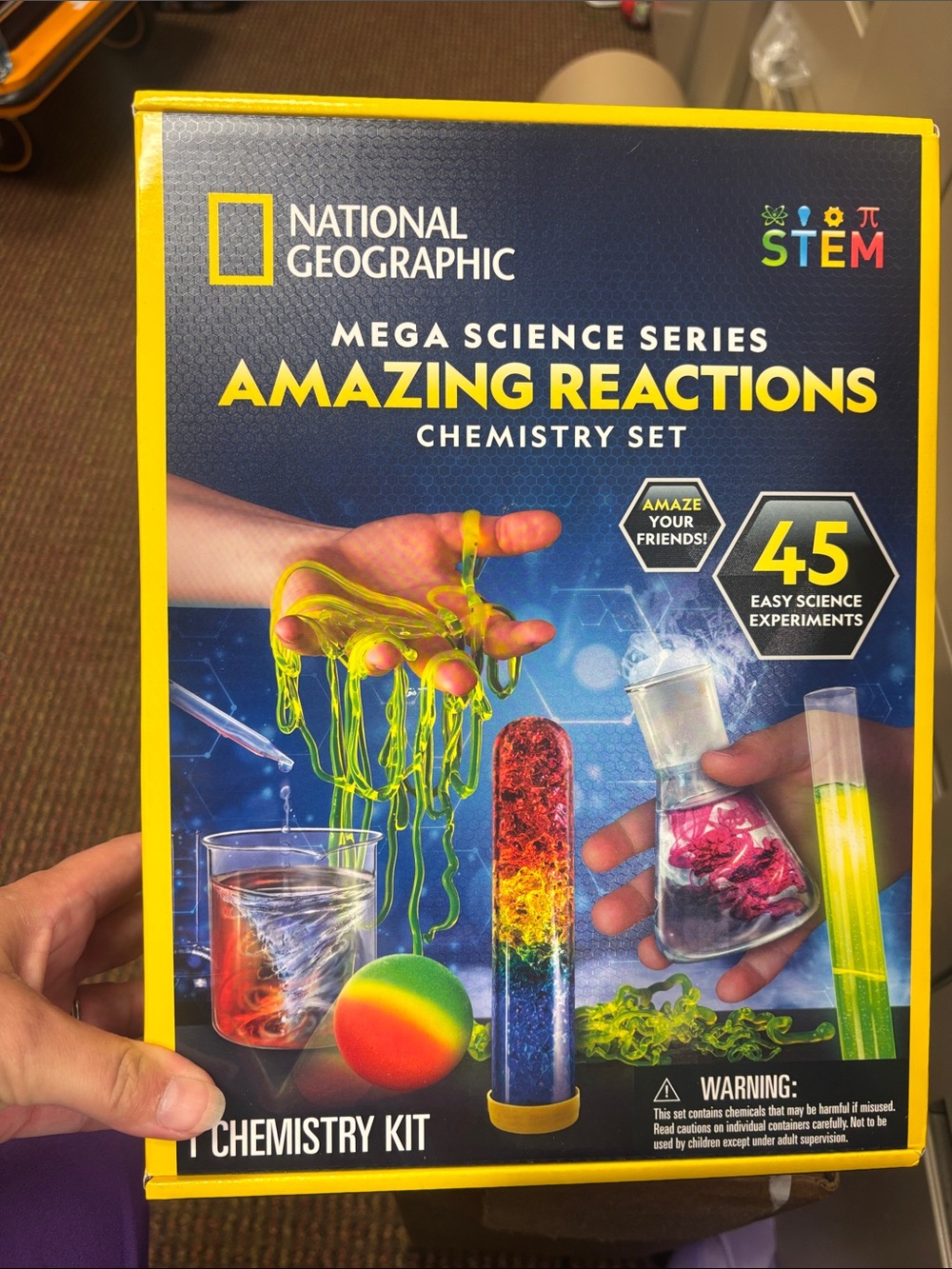 National Geographic Yellow and Blue Amazing Reactions Chemistry Set
